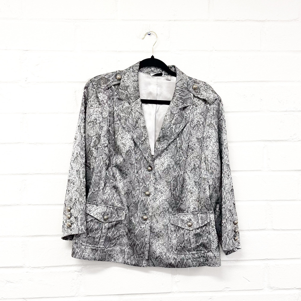 EUC Joan Rivers Snakeskin Blazer SZ XL